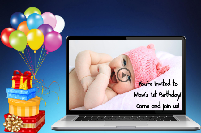 1st birthday invitation video maker