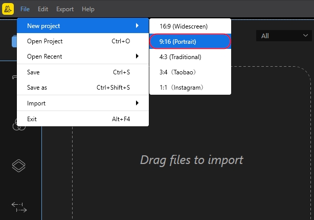 choose 9:16 aspect ratio