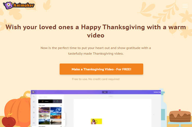 how to make a thanksgiving intro with animaker