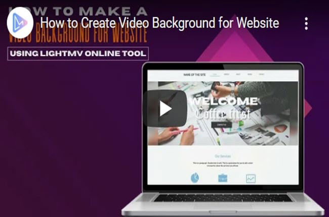 how to make video background for website