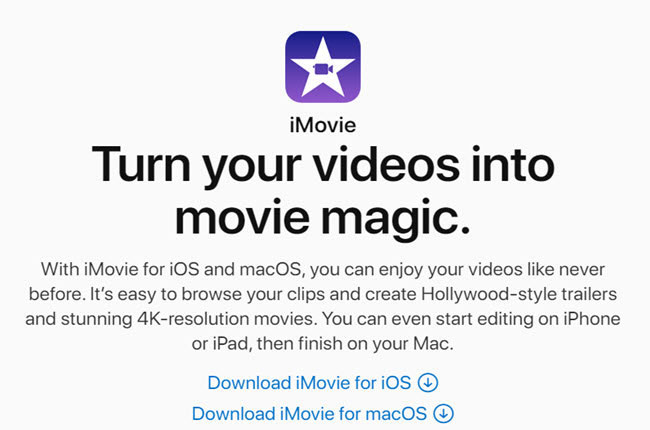 simple video maker named imovie