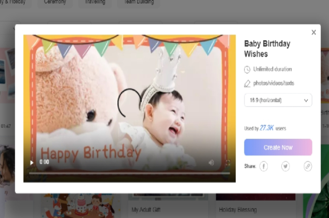 1st birthday invitation video maker