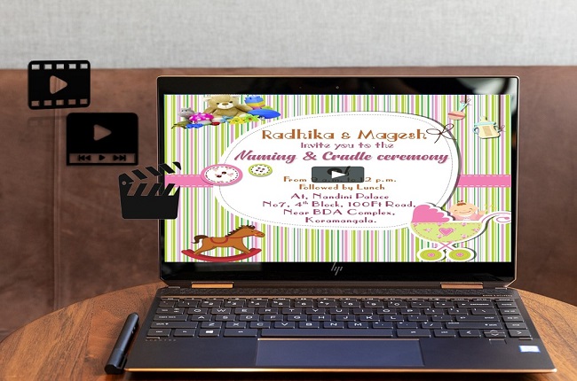 free naming ceremony invitation video maker