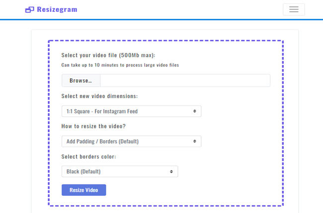 video resizer for instagram named resizegram