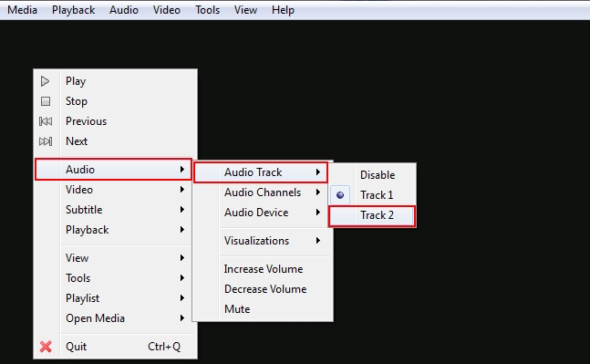 select audio track